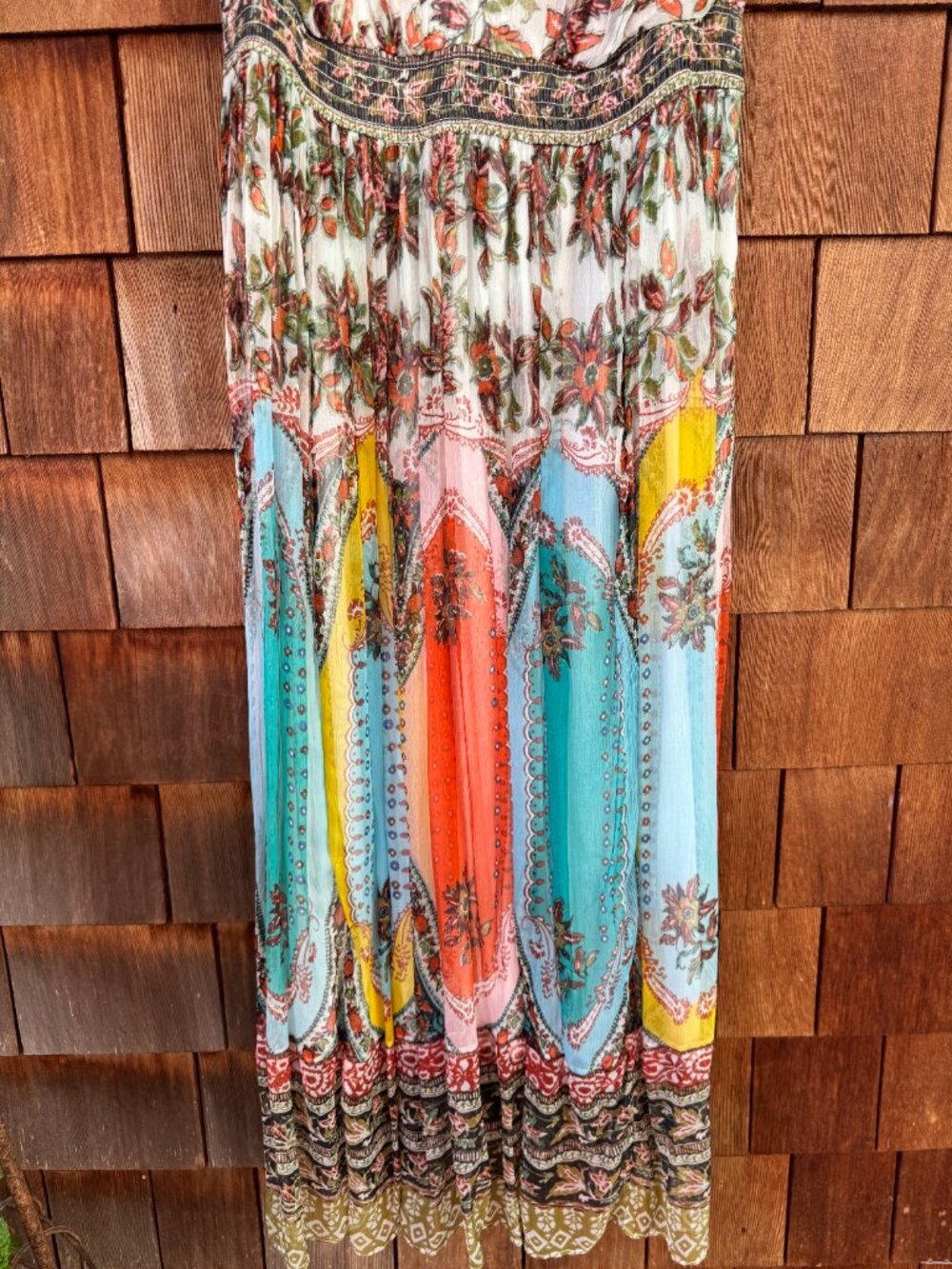 Anthropologie Virginia Floral Print Chiffon Dress Maxi Dress in Women's 16W - Picture 8 of 13
